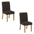 Kit 02 Cadeiras De Jantar Mira Veludo Marrom Base Nature - D'