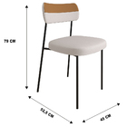 Kit 02 Cadeiras De Jantar Nile Corano Caramelo Com Linho Bege