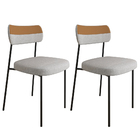 Kit 02 Cadeiras De Jantar Nile Corano Caramelo Com Linho Cinz