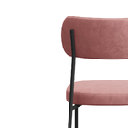 Kit 02 Cadeiras De Jantar Nile Veludo Rosa Base De Ferro Pret