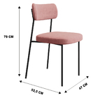 Kit 02 Cadeiras De Jantar Nile Veludo Rosa Base De Ferro Pret