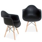 Kit 02 Cadeiras Decorativa Eiffel Melbourne F03 Preto Com Pés