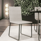 Kit 02 Cadeiras Decorativa Estofada Para Sala De Jantar Preto