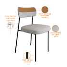 Kit 02 Cadeiras Decorativa Estofadas Sala Melina L02 Linho Ci