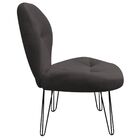 Kit 02 Cadeiras Decorativa Jolly Suede Grafite - Dominic Decor