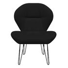 Kit 02 Cadeiras Decorativa Jolly Suede Preto - Dominic Decor