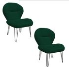 Kit 02 Cadeiras Decorativa Jolly Suede Verde - Dominic Decor