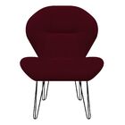 Kit 02 Cadeiras Decorativa Jolly Suede Vinho - Dominic Decor