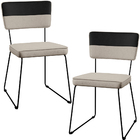 Kit 02 Cadeiras Decorativas Estofada Allana L02 Faixa Facto P