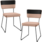 Kit 02 Cadeiras Decorativas Estofada Allana L02 Faixa Facto P