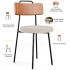 Kit 02 Cadeiras Decorativas Estofada Sala Jantar Barcelona L0