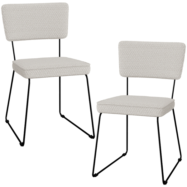 Kit 02 Cadeiras Decorativas Para Sala De Jantar Allana L02 Bo