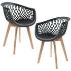 Kit 02 Cadeiras Decorativas Para Sala De Jantar Madri Com Bas