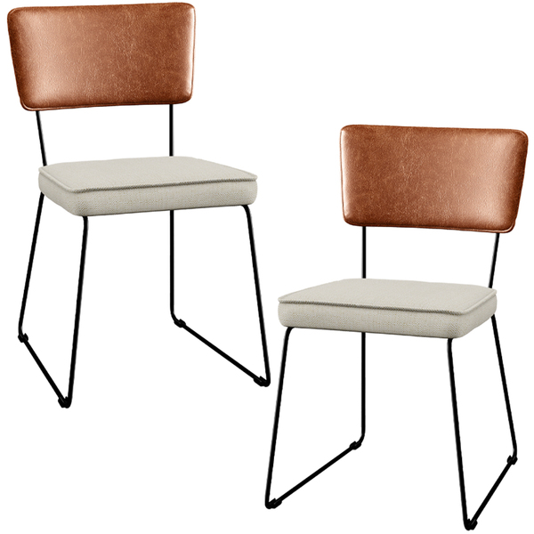 Kit 02 Cadeiras Decorativas Sala Jantar Allana L02 Couríssimo