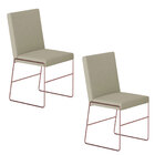 Kit 02 Cadeiras Dubai Linho Bege Areia/cobre