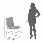 Kit 02 Cadeiras Dubai Linho Cinza Claro/cobre