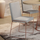 Kit 02 Cadeiras Dubai Linho Cinza Claro/cobre