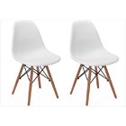 Kit 02 Cadeiras Eiffel Charles Eames Em Abs Branca Com Base D
