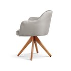 Kit 02 Cadeiras Eros Giratória Linho Cinza Claro