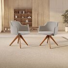 Kit 02 Cadeiras Eros Giratória Linho Cinza Claro