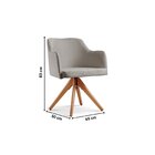 Kit 02 Cadeiras Eros Giratória Linho Cinza Claro