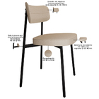 Kit 02 Cadeiras Estofada Para Sala De Jantar Astrid Preto C01