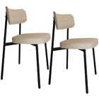 Kit 02 Cadeiras Estofada Para Sala De Jantar Astrid Preto C01