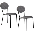 Kit 02 Cadeiras Estofada Para Sala De Jantar Azuri Preto C01