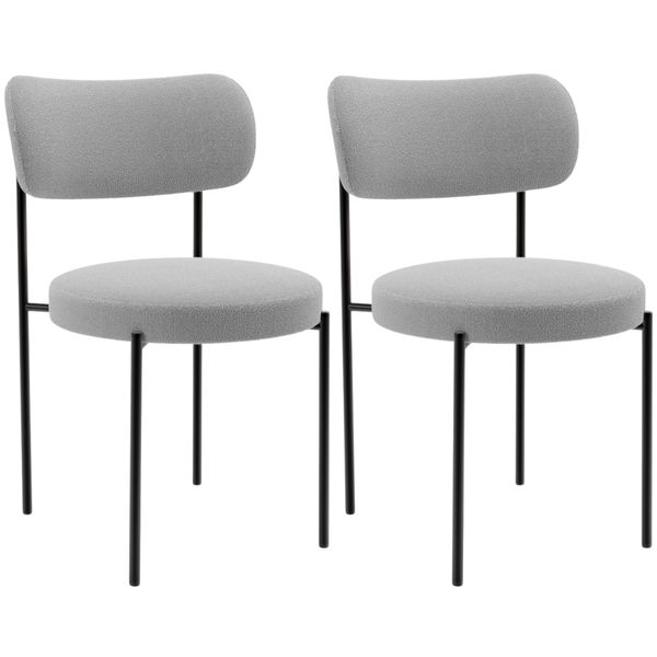 Kit 02 Cadeiras Estofadas Para Sala De Jantar Louise L02 Bouc