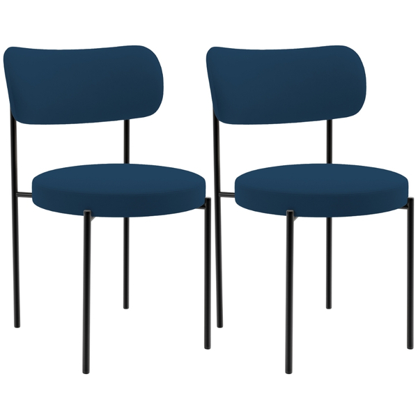 Kit 02 Cadeiras Estofadas Para Sala De Jantar Louise L02 Sued