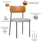 Kit 02 Cadeiras Estofadas Para Sala De Jantar Melina L02 Cour