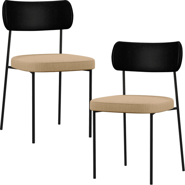 Kit 02 Cadeiras Estofadas Para Sala De Jantar Melina L02 Cour