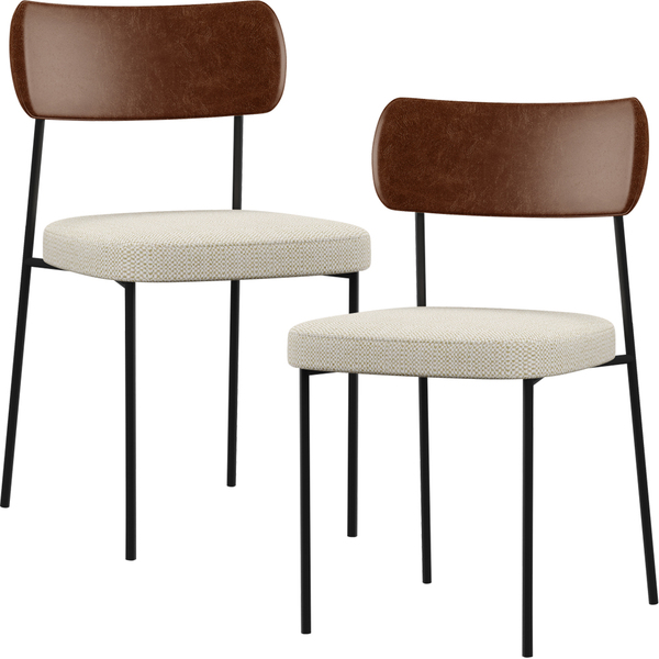 Kit 02 Cadeiras Estofadas Para Sala De Jantar Melina L02 Cour