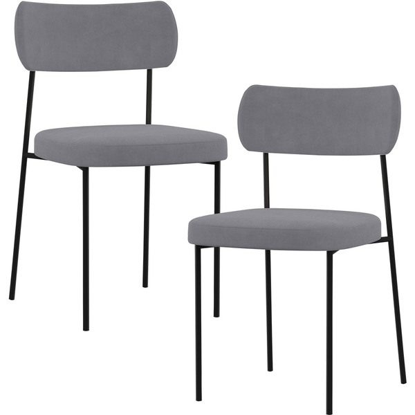 Kit 02 Cadeiras Estofadas Para Sala De Jantar Melina L02 Sued