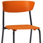 Kit 02 Cadeiras Fixa Base Preta Empilhável Bit F02 Laranja -