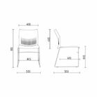 Kit 02 Cadeiras Fixa Base Preta Empilhável Connect F02 Nude -