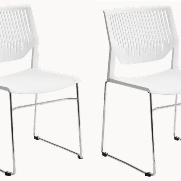 Kit 02 Cadeiras Fixa Conect Moov Cor Branca - Avantti - 7003