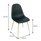 Kit 02 Cadeiras Fixas Viena Cor Preta Base Metal