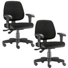Kit 02 Cadeiras Giratória Job L02 Executiva Ergonômica Escrit