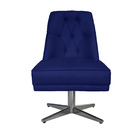 Kit 02 Cadeiras Giratória Paris Suede Azul Marinho - Dominic