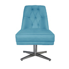 Kit 02 Cadeiras Giratória Paris Suede Azul Turquesa - Dominic