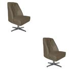 Kit 02 Cadeiras Giratória Paris Suede Cappuccino - Dominic De