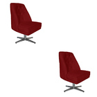 Kit 02 Cadeiras Giratória Paris Suede Vinho - Dominic Decor