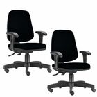 Kit 02 Cadeiras Giratórias Job L02 Diretor Executiva Couro Si