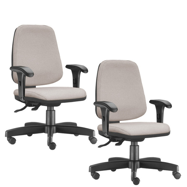 Kit 02 Cadeiras Giratórias Job L02 Diretor Executiva Linho Be