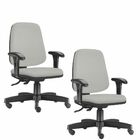 Kit 02 Cadeiras Giratórias Job L02 Diretor Executiva Linho Ci