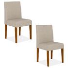 Kit 02 Cadeiras Haia Wood Cinamomo/linho Bege - Moveis Arapon