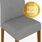 Kit 02 Cadeiras Haia Wood Cinamomo/linho Cinza - Moveis Arapo