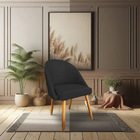 Kit 02 Cadeiras Jantar Bela Suede Pés Palito Castanho - Palla