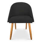 Kit 02 Cadeiras Jantar Bela Suede Preto Pés Palito Castanho -